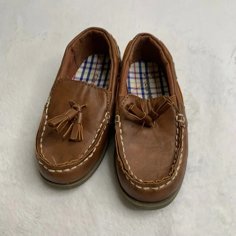 Carters Vincent Baby Boys Sz 9 Tassel Dress Loafers Brown Slip-on Shoes Holiday